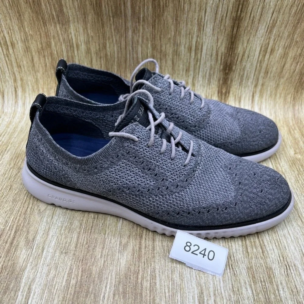 Cole Haan 2.Zerogrand Stitchlite Men's Size 10 Oxford Grey Dress Shoes‎ C27565